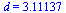 d = 3.11137