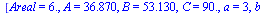 [Areal = 6., A = 36.870, B = 53.130, C = 90., a = 3, b = 4, c = 5]