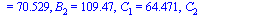 [Areal[1] = 5.4142, Areal[2] = 2.5858, A = 45., B[1] = 70.529, B[2] = 109.47, C[1] = 64.471, C[2] = 25.529, a = 3., b = 4., c[1] = 3.8284, c[2] = 1.8284]