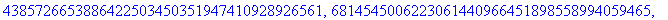 Kryptering := [2576714259252658898388759683384487899209, 2034177247788987091826286166487153932114, 7331716381998254793820200292004239337295, 4162559838686463118783731935585469225587, 438572665388642250...