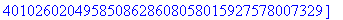 Kryptering := [2576714259252658898388759683384487899209, 2034177247788987091826286166487153932114, 7331716381998254793820200292004239337295, 4162559838686463118783731935585469225587, 438572665388642250...