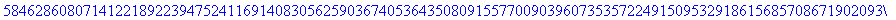 K := [723783774503702797863503248049835432115953979437018031256827485817201418906376965431925223270674212809858928932589981160679521829210545489197075712431557182545110826364041153930424850974046781169...