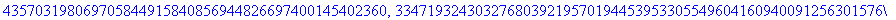 K := [723783774503702797863503248049835432115953979437018031256827485817201418906376965431925223270674212809858928932589981160679521829210545489197075712431557182545110826364041153930424850974046781169...