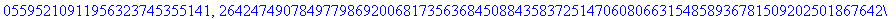 K := [723783774503702797863503248049835432115953979437018031256827485817201418906376965431925223270674212809858928932589981160679521829210545489197075712431557182545110826364041153930424850974046781169...