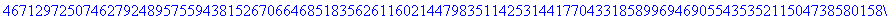 K := [723783774503702797863503248049835432115953979437018031256827485817201418906376965431925223270674212809858928932589981160679521829210545489197075712431557182545110826364041153930424850974046781169...