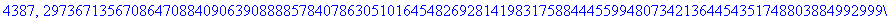 K := [723783774503702797863503248049835432115953979437018031256827485817201418906376965431925223270674212809858928932589981160679521829210545489197075712431557182545110826364041153930424850974046781169...